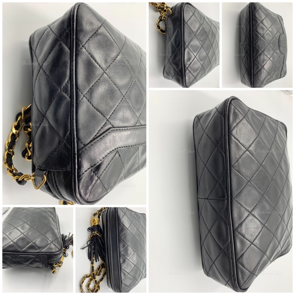 Authentic CHANEL Vintage Lambskin Small Full Flap Bag black/gold hardware - Picture 8 of 17